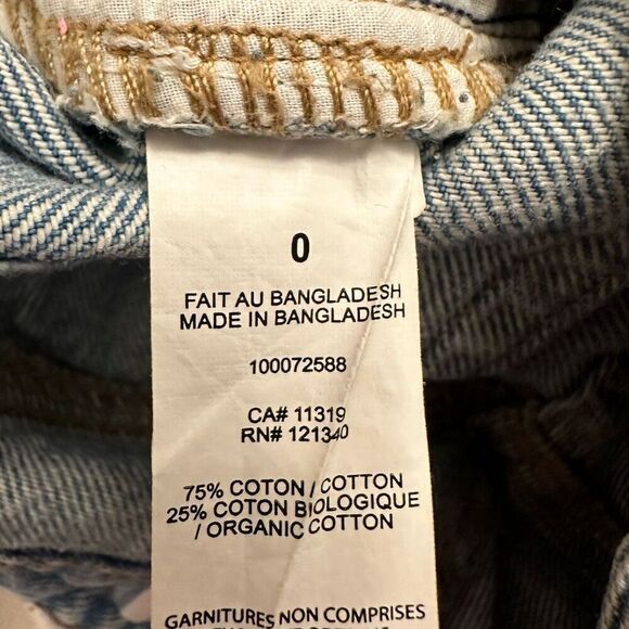 Garage Denim Low Rise Whisker Faded Distressed Light Blue Straight Jeans Size 0 - Picture 5 of 5